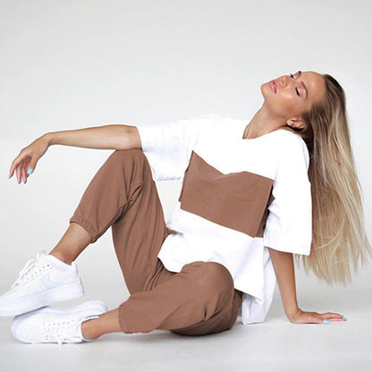 Damen Sportanzug Oversized Shirt Bequeme Jogginghosen Norvielle