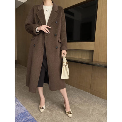 Damen Wollmantel Doppelreihig Oversized Norvielle