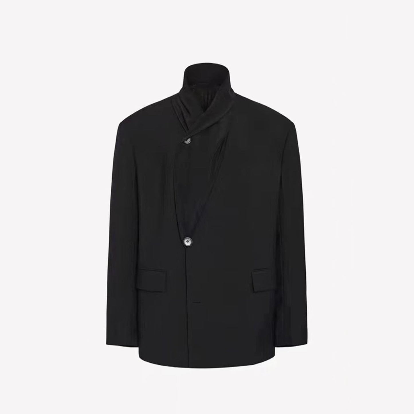 Damen Oversize Blazer Drapierter Vorderteil