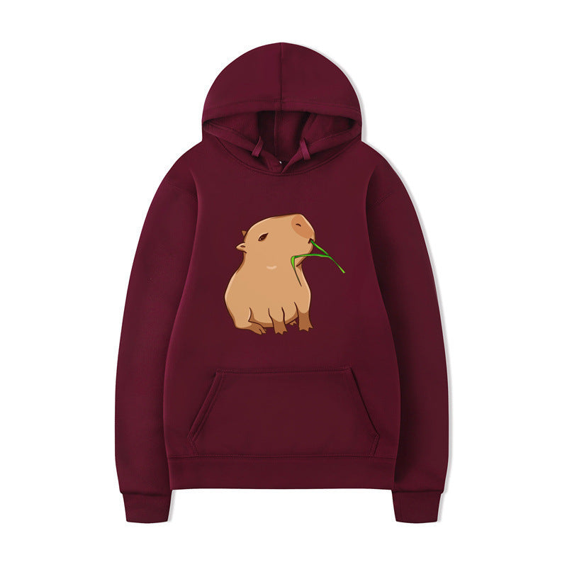 Damen Kapuzensweater Tierdesign Bequem Grau