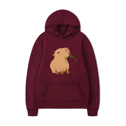 Damen Kapuzensweater Tierdesign Bequem Grau