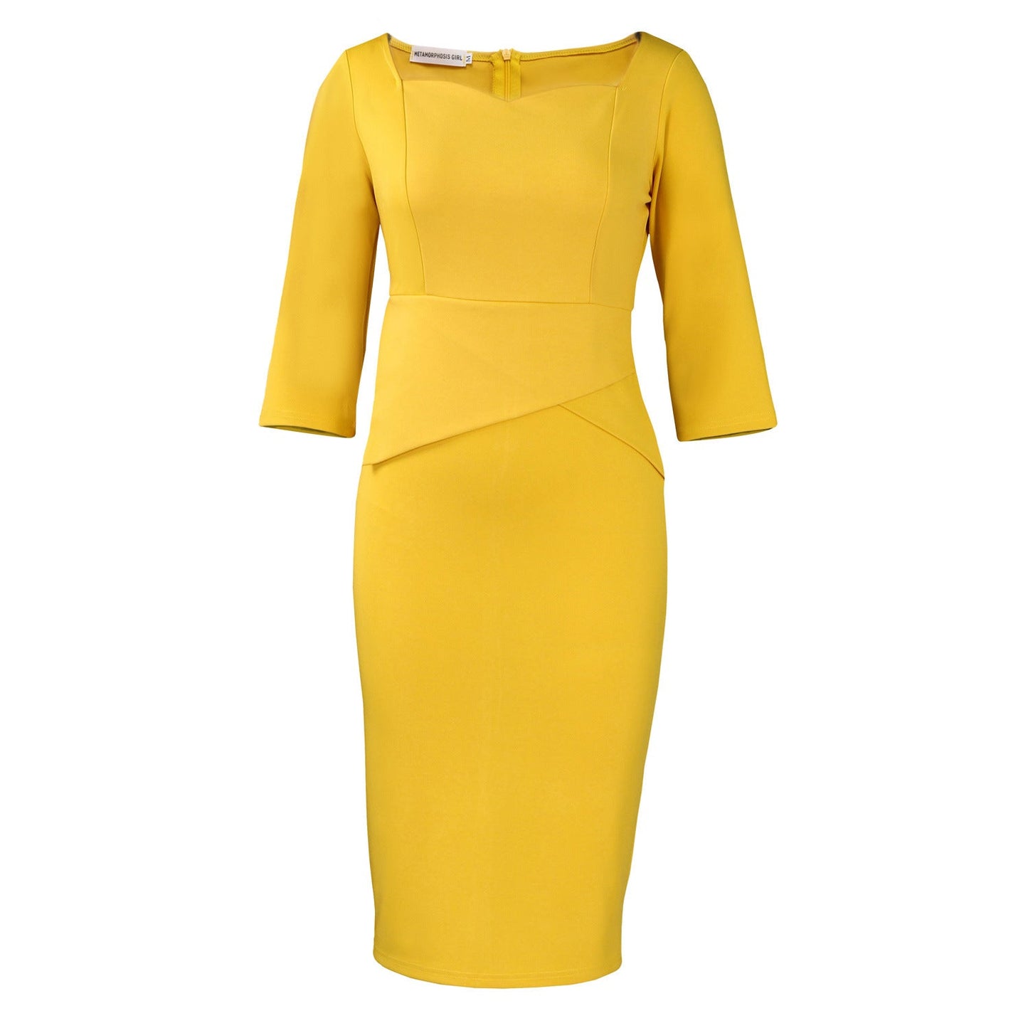 Damen Bodycon-Kleid Asymmetrischer Saum 3/4 Ärmel Norvielle