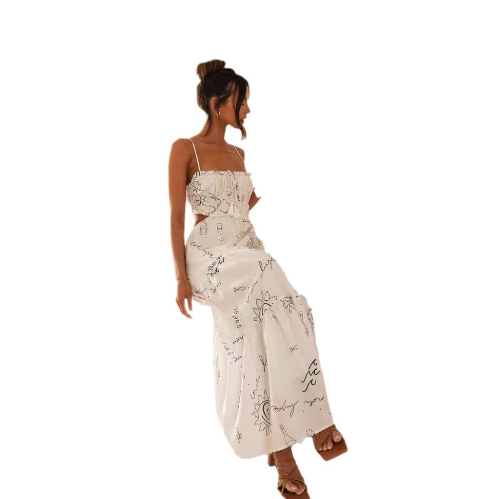 Damen Maxikleid Verstellbare Träger Elastisch Norvielle