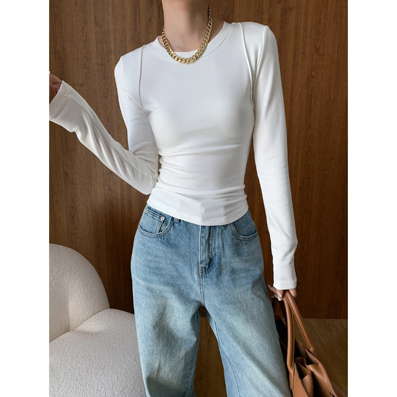 Damen Langarmshirt Weiches Material Figurbetont Norvielle - Norvielle