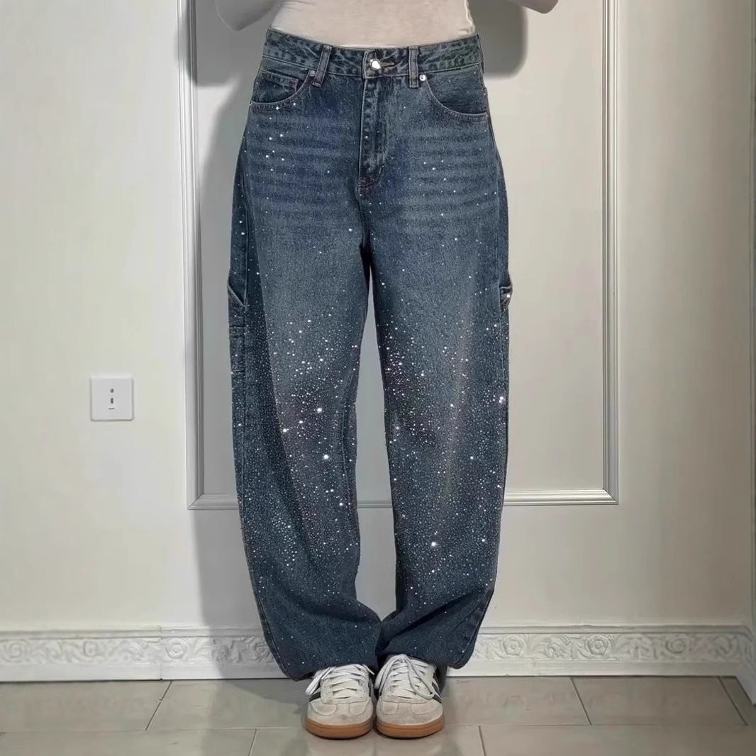 Damen Baggy-Jeans Glitzer Effekt Norvielle - Norvielle