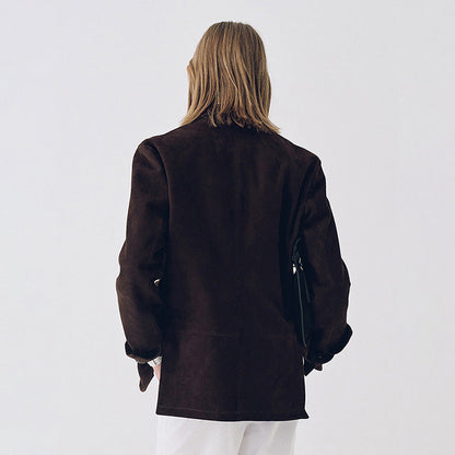 Damen Wildlederblazer mit Taschen Norvielle