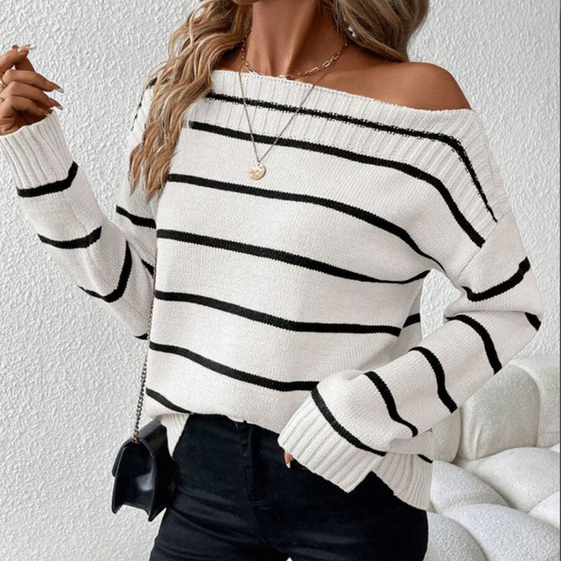 Damen Pullover Lässig Streifendesign Norvielle