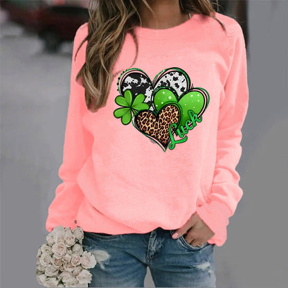 Damen Sweatshirt Kreatives Herzdesign Auffälliges Motiv