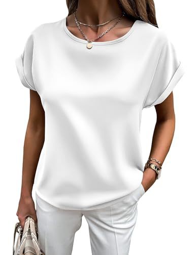 Damen Satin T-Shirt Umschlag Ärmel