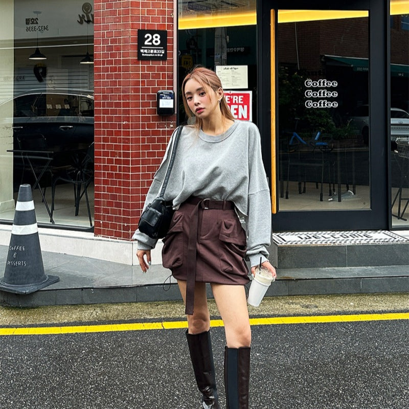 Damen Oversized Pullover Voluminöse Ärmel Norvielle