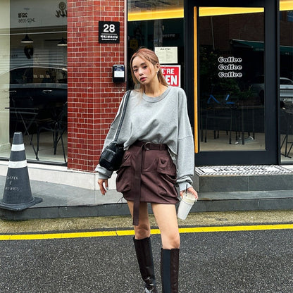 Damen Oversized Pullover Voluminöse Ärmel Norvielle