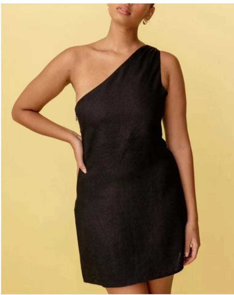 Damen Minikleid Asymmetrisch Norvielle