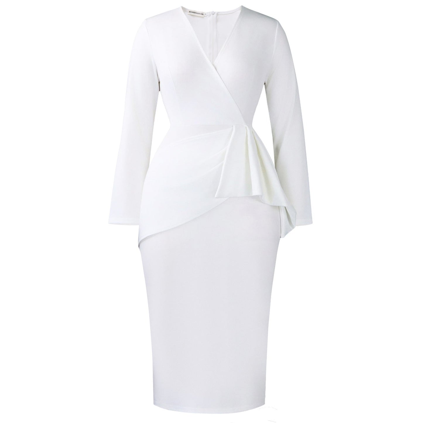 Damen Wickelkleid Asymmetrische Rüschen Norvielle