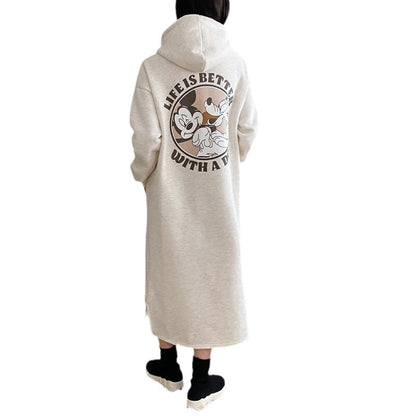 Damen Hoodie-Kleid Großflächiger Print Bequem Norvielle