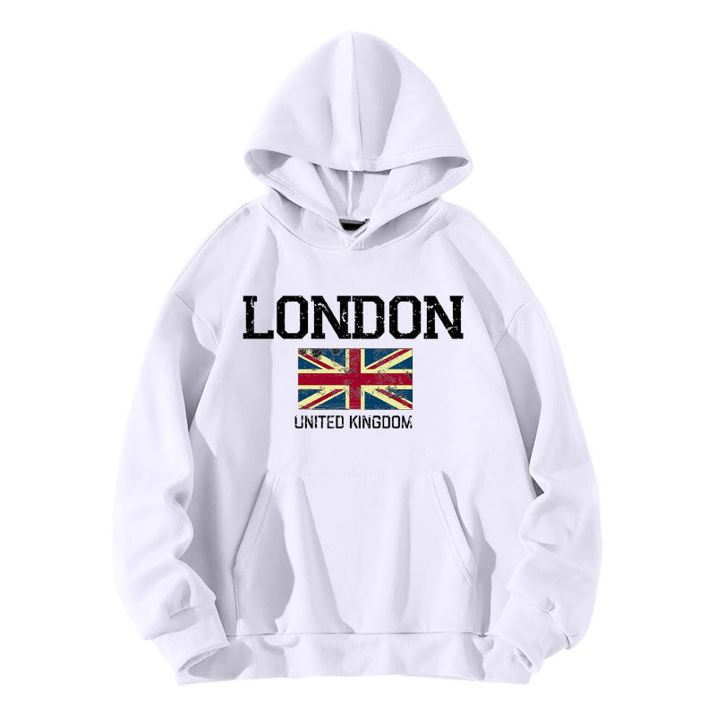 Damen Kapuzenpullover London-Style Kängurutasche Gemütlicher Schnitt