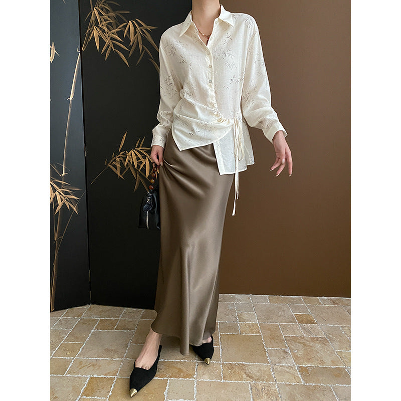 Damen Blusenshirt Florales Muster Wickeldesign Norvielle