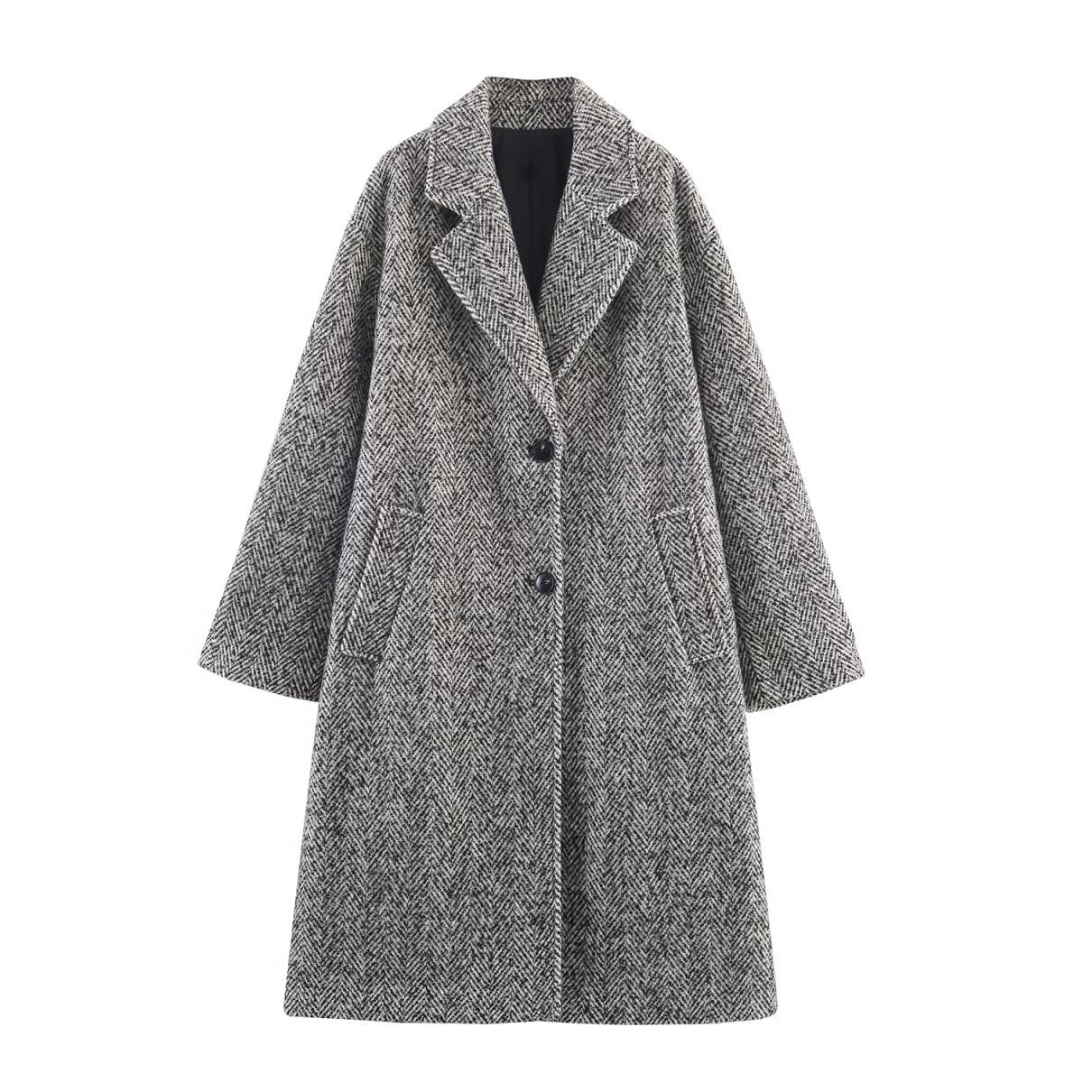 Damen Oversized Wollmantel Klassisch Norvielle