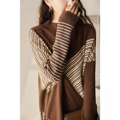 Damen Strickpullover Geometrisches Muster Fransen Norvielle