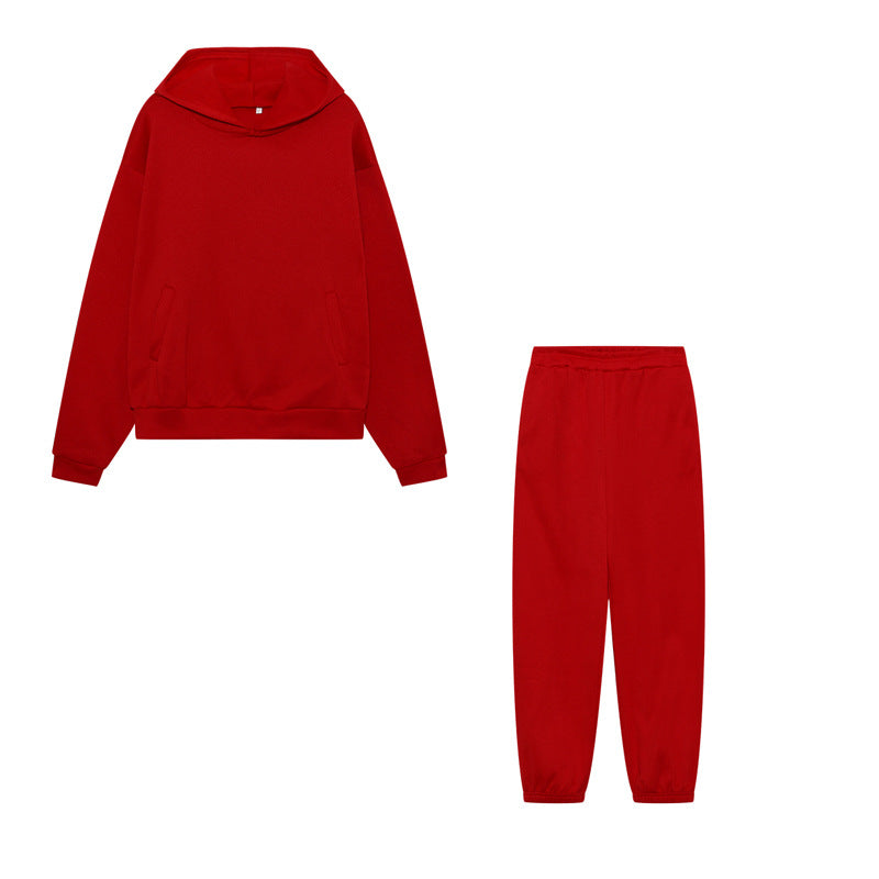 Damen Sportliches Hoodie Jogginghose Set Baumwolle