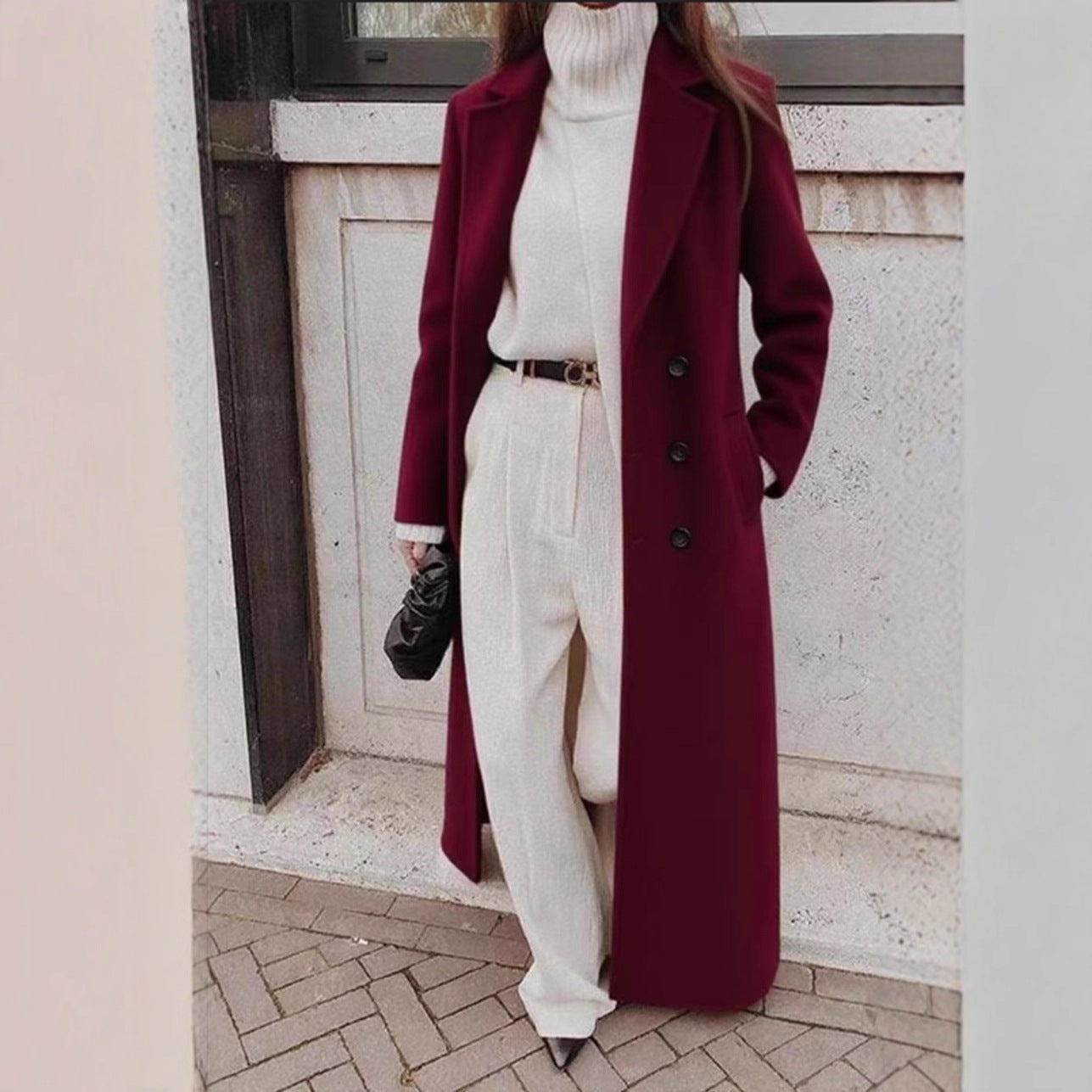Damen Trenchcoat Leicht Tailliert Hochkragen Beige