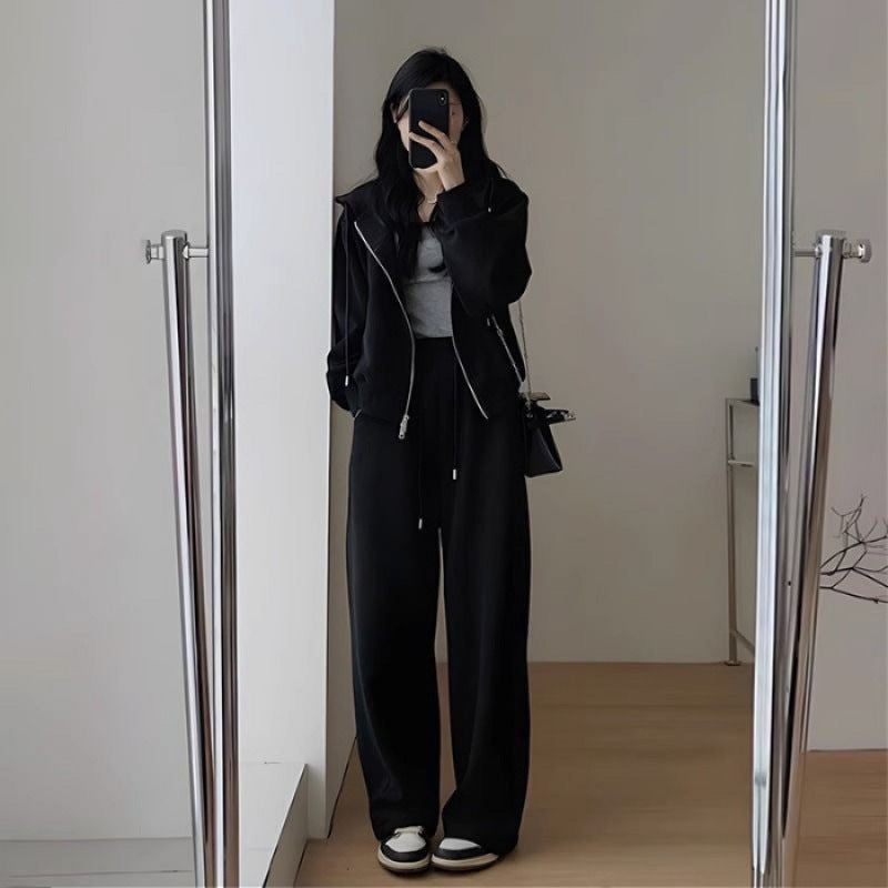 Damen Oversized Hoodie Set Baumwolle Lässig