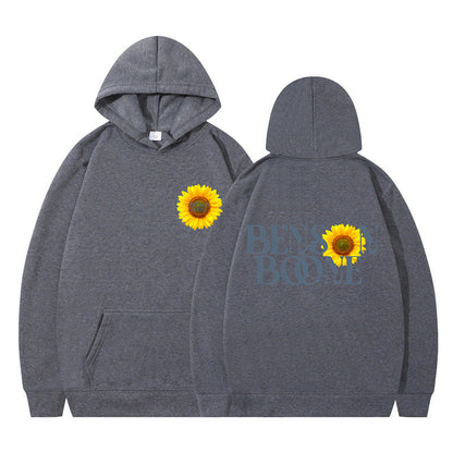 Damen Kapuzenpullover Sonnenblumenmotiv Bequem