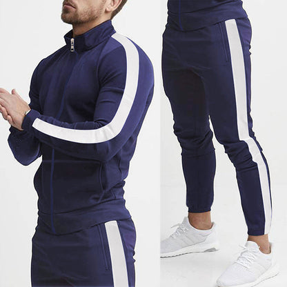 Herren Sportanzug-Set mit Reißverschluss und Streifen