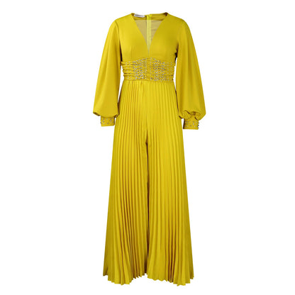 Damen Jumpsuit Plissiert Glitzernd