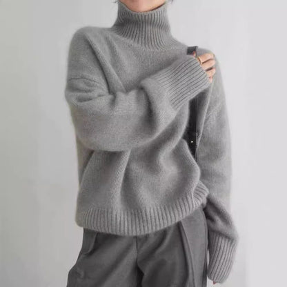 Damen Kaschmir Rollkragenpullover Weitschnitt Elegantes Norvielle