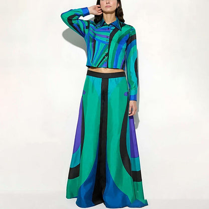 Damen Zweiteiliges Set Crop- Maxirock
