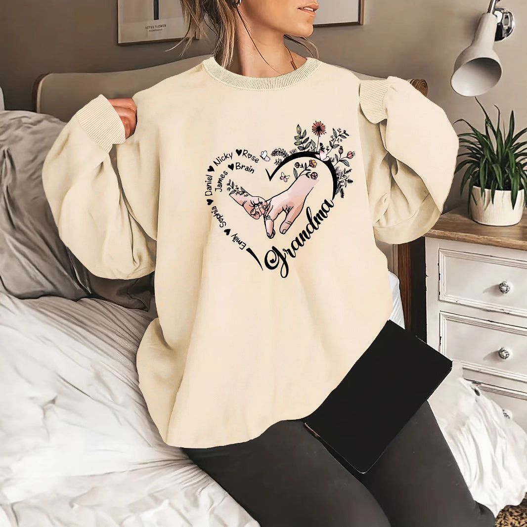 Damen Pullover Blumenmuster Baumwolle Entspannt Norvielle