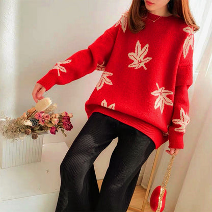 Damen Oversized Pullover Blattform Norvielle