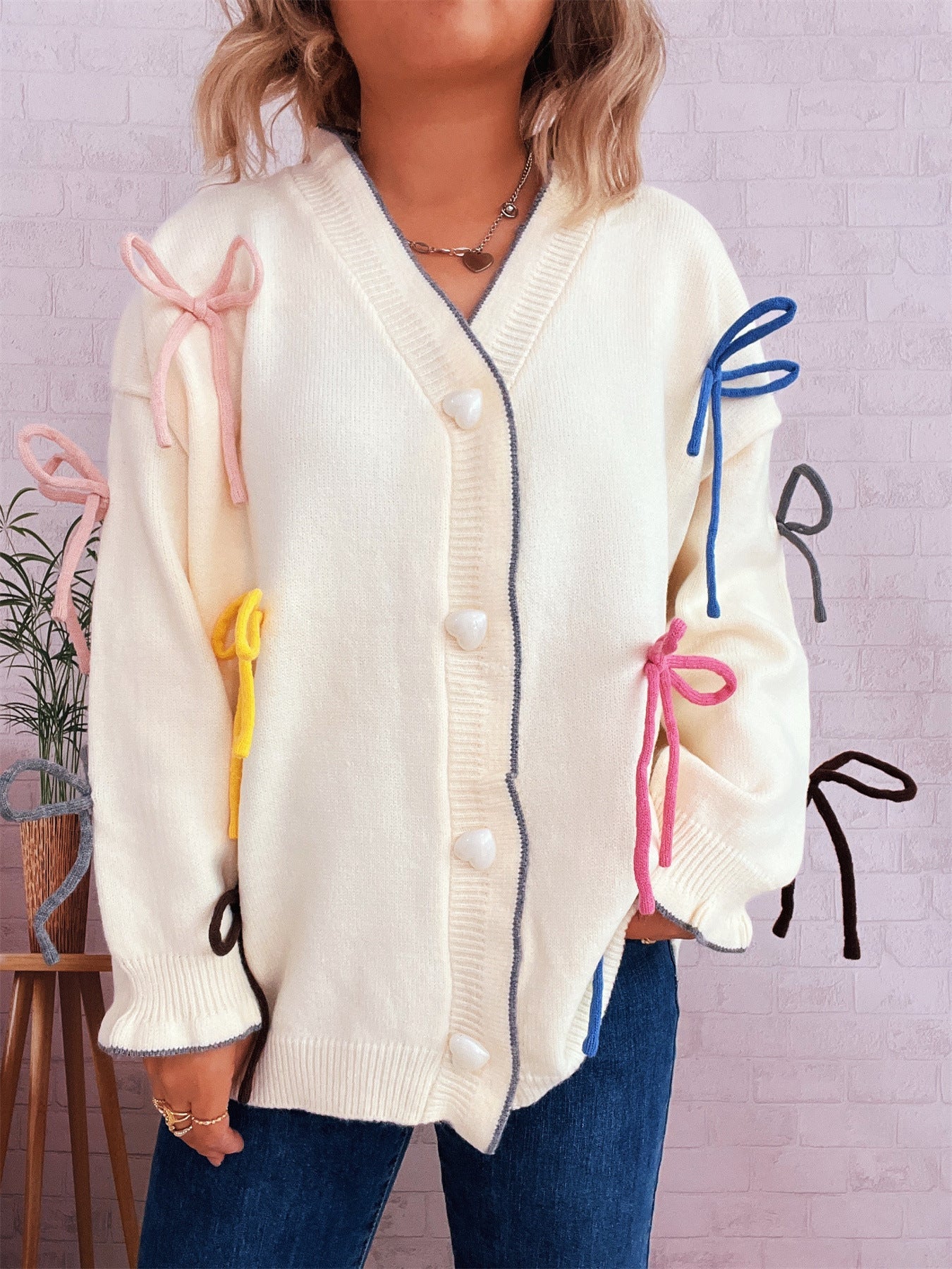 Damen Strickjacke Oversized Bunt Norvielle
