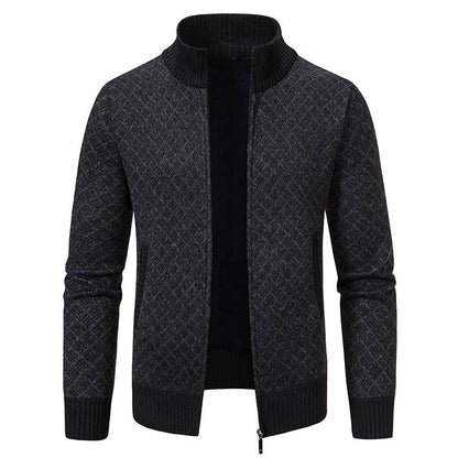 Herren Strickblazer Strukturiertes Muster Anthrazit