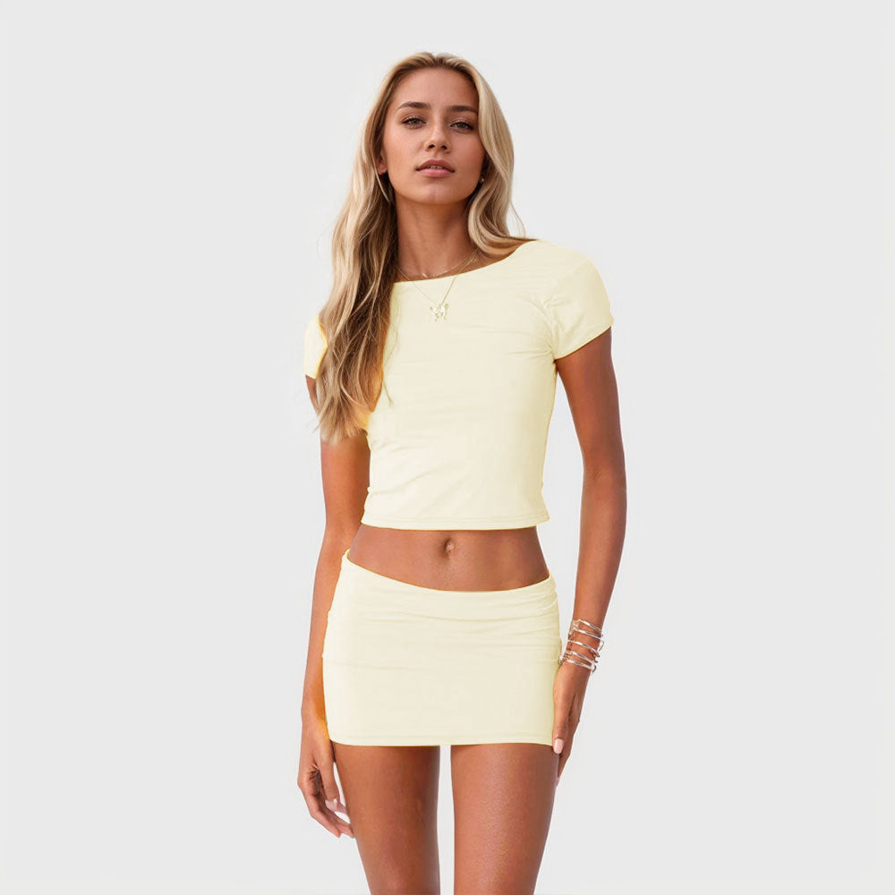 Damen Crop- Minirock-Set