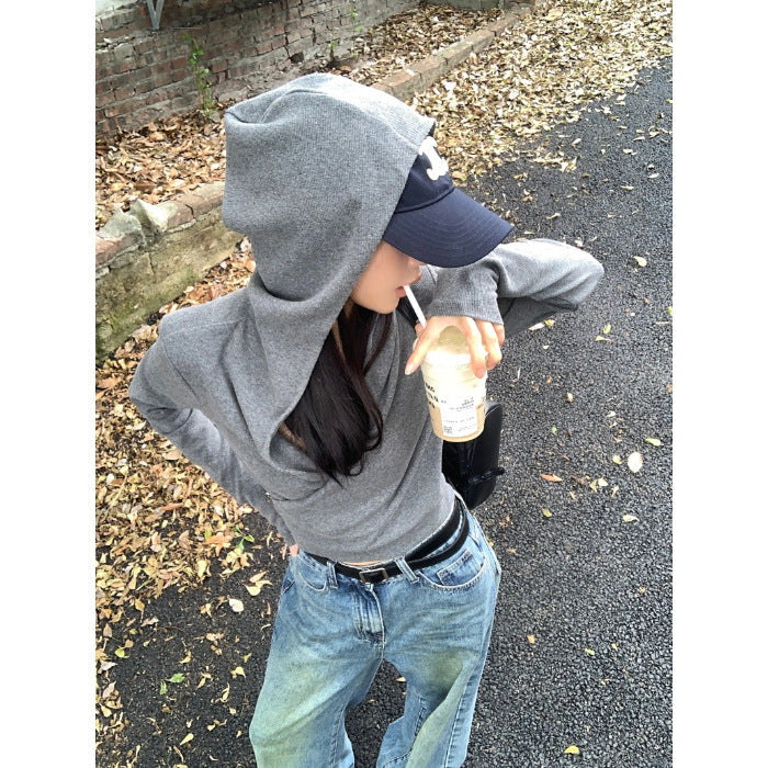 Damen Hoodie Lässig Tiefes V-Ausschnitt Norvielle