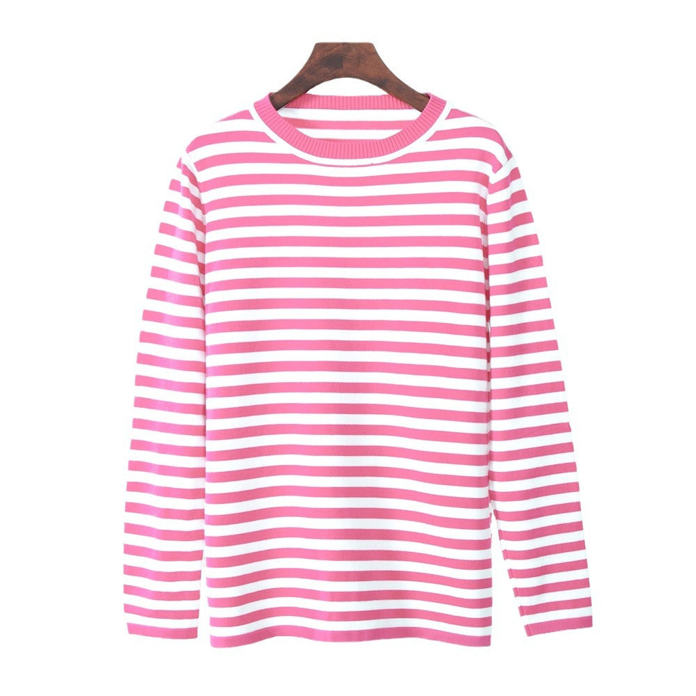 Damen Langarmshirt Geringeltes Muster Norvielle