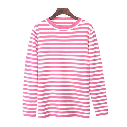 Damen Langarmshirt Geringeltes Muster Norvielle
