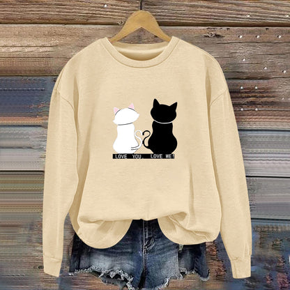 Damen Sweatshirt Katzenmotiv Humor