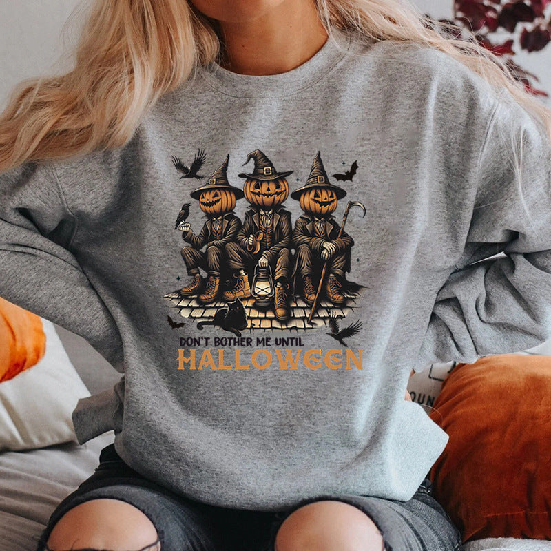 Damen Sweatshirt Halloween-Motiv Baumwolle Gemütlich