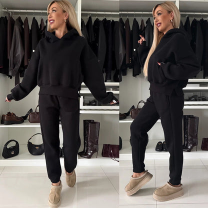 Damen Hoodie mit hohem Kragen und Jogginghose Norvielle