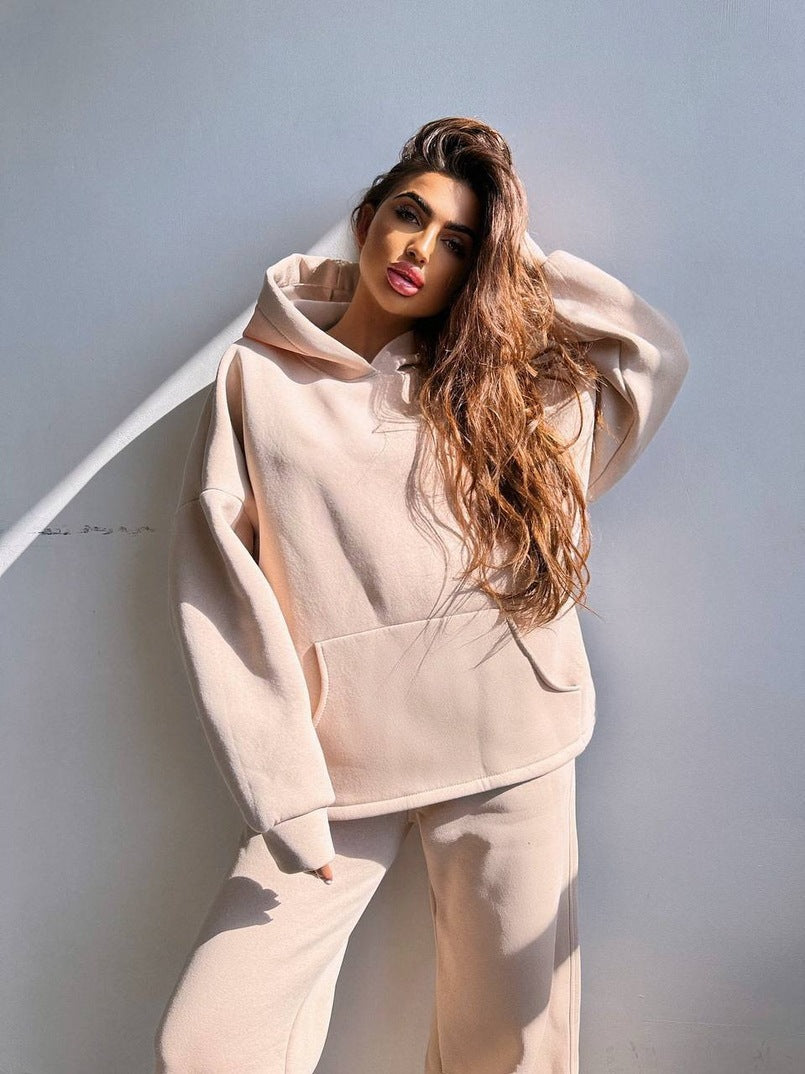 Damen Kapuzenpullover Set Weite Hose Norvielle