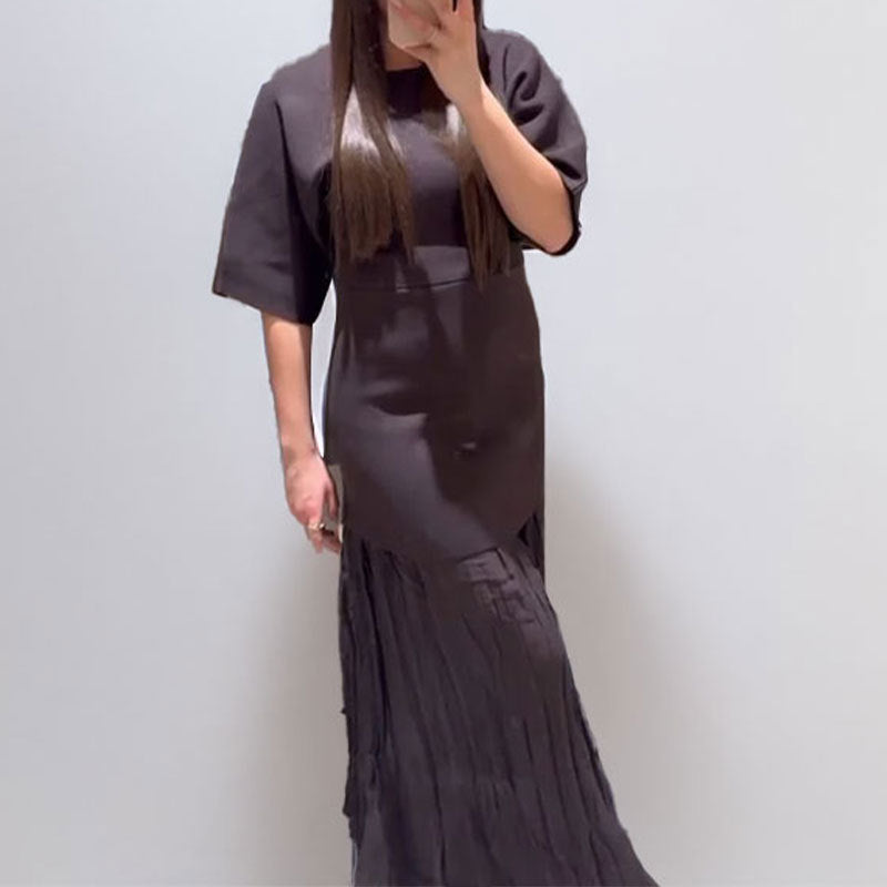 Damen Maxikleid Elegantes Falten-Design Moderner Schnitt Norvielle