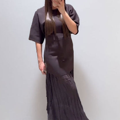 Damen Maxikleid Elegantes Falten-Design Moderner Schnitt Norvielle