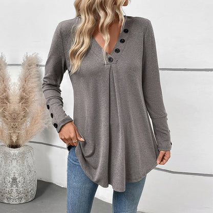Damen Tunika Asymmetrisch Knopfleiste Norvielle - Norvielle