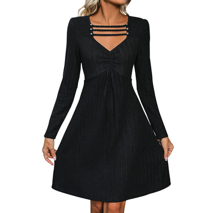 Damen Midikleid mit Drapierung und Rüschendetails