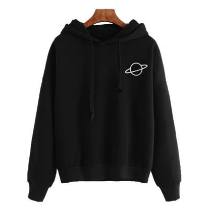 Damen Kapuzenpullover Kängurutasche Planeten-Design Norvielle