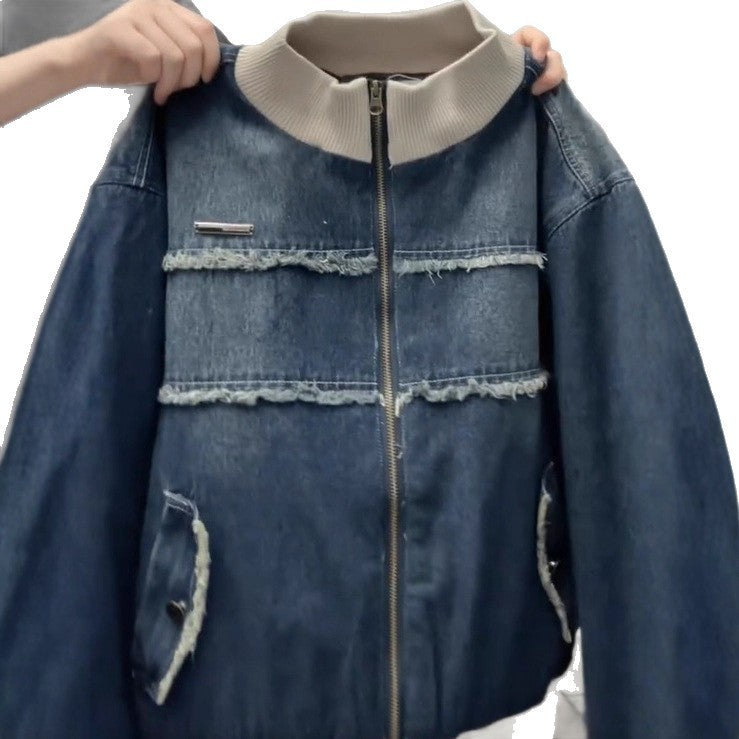 Damen Jeansjacke mit Kontrastdetails