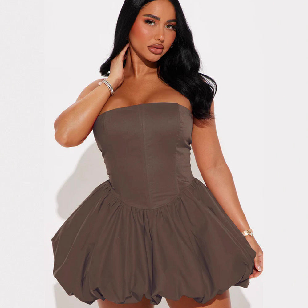 Damen Bustier-Kleid Voluminöser Rock Figurschmeichelnder Schnitt