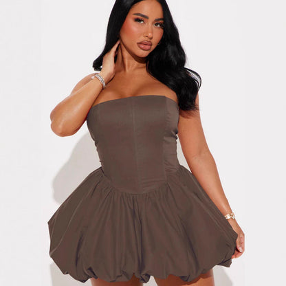 Damen Bustier-Kleid Voluminöser Rock Figurschmeichelnder Schnitt